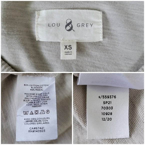 Lou & Grey Softserve Slub Relaxed Fit Henley Top Women's Size XS Warm Gray Color - Picture 6 of 9